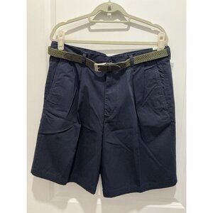 Arnold Palmer Sportswear Brand Pleated Golf Short 36 Navy Cotton With Belt NWT